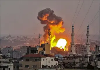  ?? ?? Edificio a Gaza colpito durante l’attacco israeliano del 5 agosto 2022.