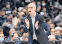  ?? NICK WASS/AP ?? Uconn coach Dan Hurley has his sights set on a number of guards and wings in the 2023 and 2024 recruiting classes — and also a few bigs.