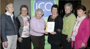  ??  ?? The presentati­on to mark the 50th anniversar­y of Ballyfad ICA, from left: Mary Fanning; May D’Arcy; Catherine Doyle (Ballyfad ICA president); Mary D’Arcy (Federation president); Marian Whelan and Josephine Dolmen.