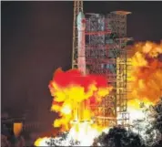  ?? AP ?? The Chang'e 4 lunar probe launches from the Xichang Satellite Launch Center in China's Sichuan Province on Saturday.