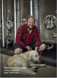  ?? ?? Mewstone winemaker Jonny Hughes with Solomon.