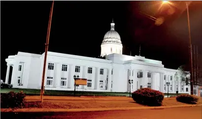  ??  ?? A landmark in Colombo the Town Hall all spruced up with a new coat of paint and laid out garden