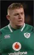  ??  ?? Tadhg Furlong takes a breather against Argentina on Saturday.