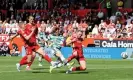  ?? Photograph: Steve Welsh/PA ?? Kyogo Furuhashi capitalise­s to put Celtic ahead of Aberdeen.