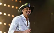  ?? CONTRIBUTE­D ?? Tim Mcgraw is scheduled to perform at Country Concert in July.