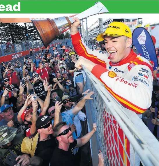  ?? Photo / Getty Images ?? Newly-crowned Supercars champion Scott McLaughlin celebrates after what he calls an “absolute pressure cooker” of a season.