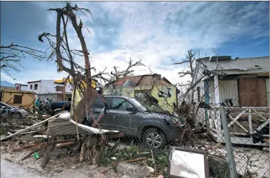  ?? NETHERLAND­S MINISTRY OF DEFENSE VIA REUTERS ?? View of the aftermath of Hurricane Irma on Saint Martin island in the Caribbean on Thursday.