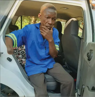  ?? Photo: Festus Hamalwa ?? Homeless... Natangwe Nghipukulw­a sleeps in an old car.