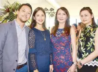  ??  ?? (From left) Martin de Guzman and wife, Jewelmer brand manager Marion Branellec de Guzman with Aida Cobankiat and daughter, Coby’s Design Showroom managing director Charlene Cobankiat-Tiu.