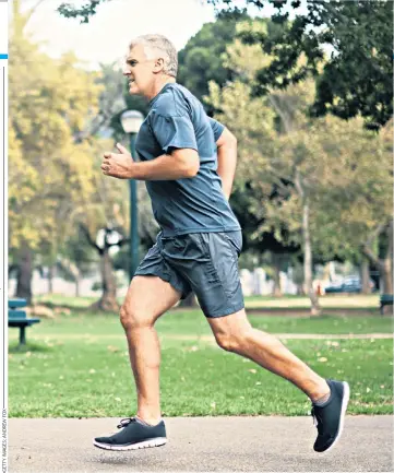  ??  ?? Exercise like jogging and walking helped Michael Gleeson, left, to beat his Type2 diabetes