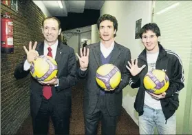  ?? FOTO: FCB ?? Quini, Amor y Messi, en una foto histórica Autores de los goles 3.000, 4.000 y 5.000