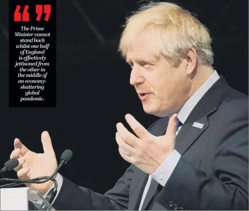  ?? PICTURE: CHRISTOPHE­R FURLONG/ PA ?? HEALING THE DIVIDE: Boris Johnson will deliver a keynote speech to the Great Northern Conference amid concerns about his ‘ levelling- up’ agenda.