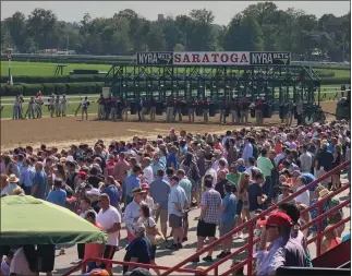  ?? PHOTO PROVIDED BY THE SARATOGA COUNTY CHAMBER OF COMMERCE ?? Saratoga Race Course welcomed thousands of fans back to the track in 2021.