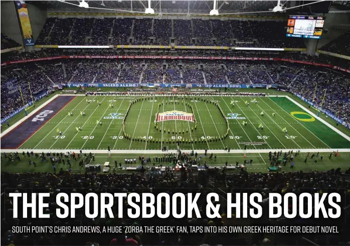  ?? AUSTIN GAY/AP ?? The Alamo Bowl in San Antonio is threatened by gambling malfeasanc­e in the new novel by Chris Andrews. The sportsbook director already has published two nonfiction books on sports gambling.