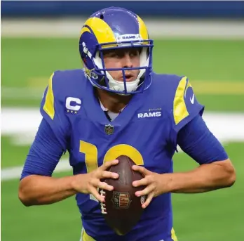  ?? GETTY IMAGES ?? Jared Goff will be determined to rebound from his four- turnover performanc­e in a loss to the Dolphins.