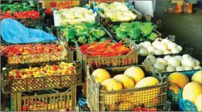  ??  ?? A variety of local vegetables at Doha Central Market.