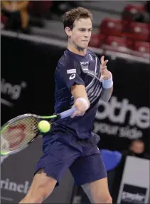  ?? Associated Press photo ?? Canada’s Vasek Pospisil returns a shot to Italy’s Jannik Sinner, during the final match of the 2020 Sofia Open ATP 250 tennis tournament in Sofia, Bulgaria, Nov. 14.