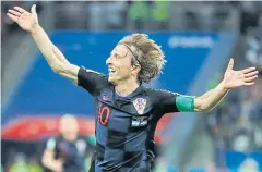  ?? AP ?? Croatia’s Luka Modric celebrates his goal against Argentina.