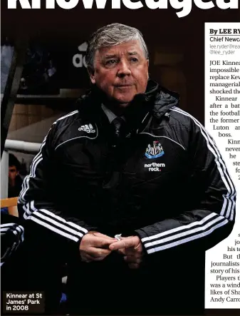  ?? ?? Kinnear at St James’ Park in 2008