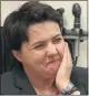  ??  ?? RUTH DAVIDSON: Her visit was interrupte­d by activist.