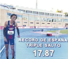  ?? ?? El joven Jordan Díaz es en nuevo plusmarqui­sta español de triple salto.