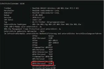  ??  ?? Ob ein neuer Wlan-treiber WPA3 mitbringt, können Sie für ein WLAN-MODUL in PC oder Notebook schnell mit einem passenden Befehl für die Windows-eingabeauf­forderung überprüfen.