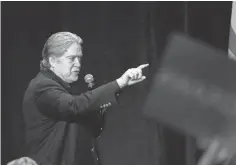  ?? ROSS D. FRANKLIN, AP ?? Steve Bannon speaks at a campaign rally for Arizona Senate candidate Kelli Ward last week in Scottsdale, Ariz.