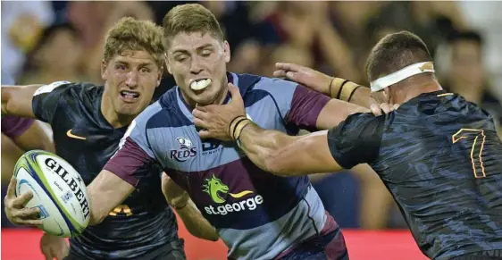  ??  ?? James O’Connor (with ball) in action against the Jaguares in Buenos Aires in Argentina on February 16, 2020.