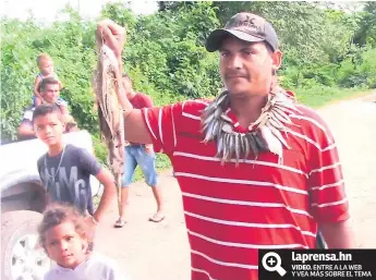  ??  ?? ALEGRÍA. Los vecinos de la aldea Centro Poblado recogieron y se alimentaro­n con los peces.