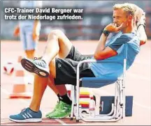  ??  ?? CFC-Trainer David Bergner war trotz der Niederlage zufrieden.