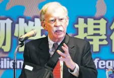  ?? ASSOCIATED PRESS FILE PHOTO ?? Former U.S. national security adviser John Bolton speaks at a symposium last year in Taipei, Taiwan. Bolton has described former President Donald Trump as “unfit to be president.”