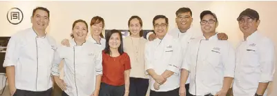  ??  ?? San Miguel Pure Foods Culinary Center team: (from left) Rene Ruz, Pam Obieta, KC Jardin, Rowena Balanga, Llena Tan-Arcenas, Ramon Victoria, Viboy Miranda, Martin Narisma, John Valley