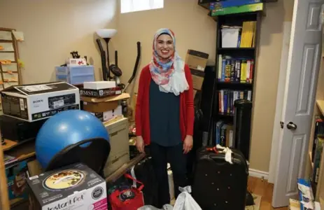  ?? COLE BURSTON FOR TORONTO STAR ?? Despite good intentions, clutter has crept into Uzma Jalaluddin’s house this past year. “I feel guilty if I’m short of mom’s gold standard,” she writes.