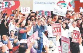  ?? JORGE GONZÁLEZ ?? El precandida­to estuvo en León, Guanajuato.