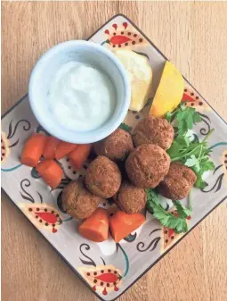  ?? ANNA THOMAS BATES ?? This homemade falafel can be made with dried chickpeas soaked overnight or canned.