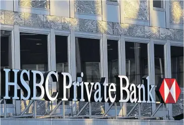  ?? This file picture taken on September 21, 2006 shows the logo of HSBC Private Bank in Geneva.
AFP ??