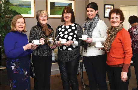  ??  ?? Joan Counihan, Francis O’Toole, Eileen and Orla Tarrant and Ann Cusack at the Coffee Morning in aid of Friends of Chernobyl Children in the Killarney Golf Club on Thursday. Photo by Michelle Cooper Galvin