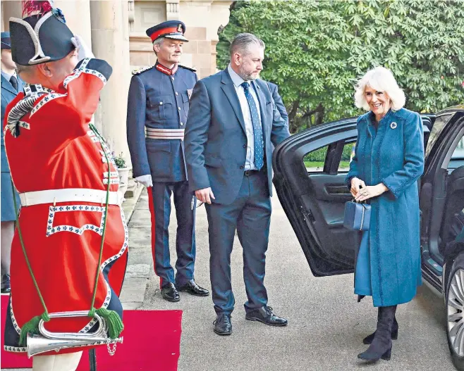  ?? ?? The Queen arrives at Hillsborou­gh Castle in Belfast, marking the start of her official visit to Northern Ireland