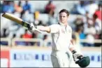  ?? SAJJAD HUSSAIN/AFP ?? Australia’s Steve Smith celebrates after scoring a century against India yesterday.