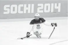  ?? HARRY ENGELS, GETTY IMAGES ?? Retired Marine Josh Sweeney is playing sled hockey. Having a second chance to represent the USA “means a lot,” he says.