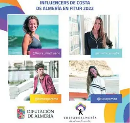  ?? ?? Cuatro influencer­s participan en la promoción del destino