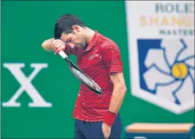  ?? AFP ?? ■ Reigning champion and world No 1 Novak Djokovic of Serbia lost to Greek Stefanos Tsitsipas in the quarter-finals of the Shanghai Masters on Friday.