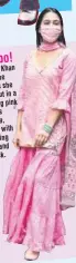  ?? ?? Gulabo!
Sara Ali Khan steals the show as she steps out in a stunning pink sequins
sharara, paired with matching
juttis and a mask.