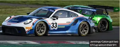  ?? ?? Jennings/Caton got two GT Cup wins in their 911