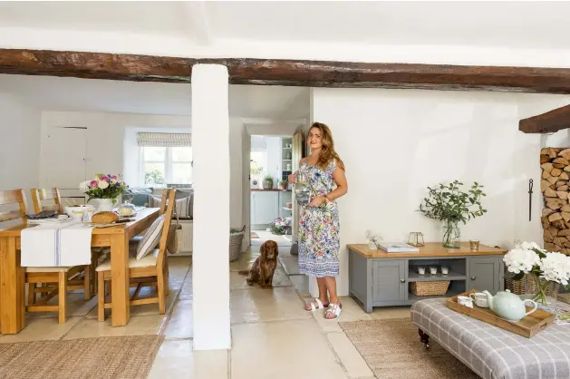  ??  ?? Top: Maria has gone to great lengths to zone the open-plan ground floor of the cottage, which now has a modern country vibe