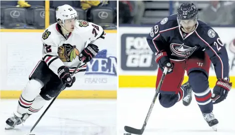  ?? AP FILES ?? The Chicago Blackhawks traded Artemi Panarin, left, to the Columbus Blue Jackets for forward Brandon Saad on Friday.