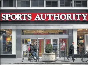  ?? Picture: BLOOMBERG ?? TRIPPED UP: A Sports Authority store in New York. Once the biggest sporting goods chain in the US, Sports Authority filed for bankruptcy protection last month, but now plans to auction off almost all its stores.