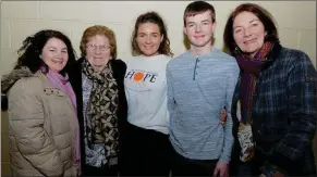  ??  ?? HOPE Volunteer Anna Buckley pictured with grandmothe­r, Susan, aunts Esther and Mary and brother Patrick at the Concert in Millstreet.
Picture John Tarrant