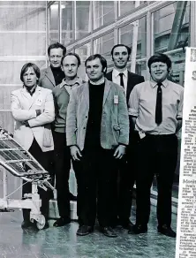  ?? BRISTOL AERO COLLECTION/ AEROSPACE BRISTOL ?? The Ariel 4 team with the Ariel 4 satellite, 1971