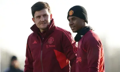  ?? ?? Manchester United may look to move on Harry Maguire (left) and provide additional attacking support to Marcus Rashford. Photograph: Martin Rickett/PA